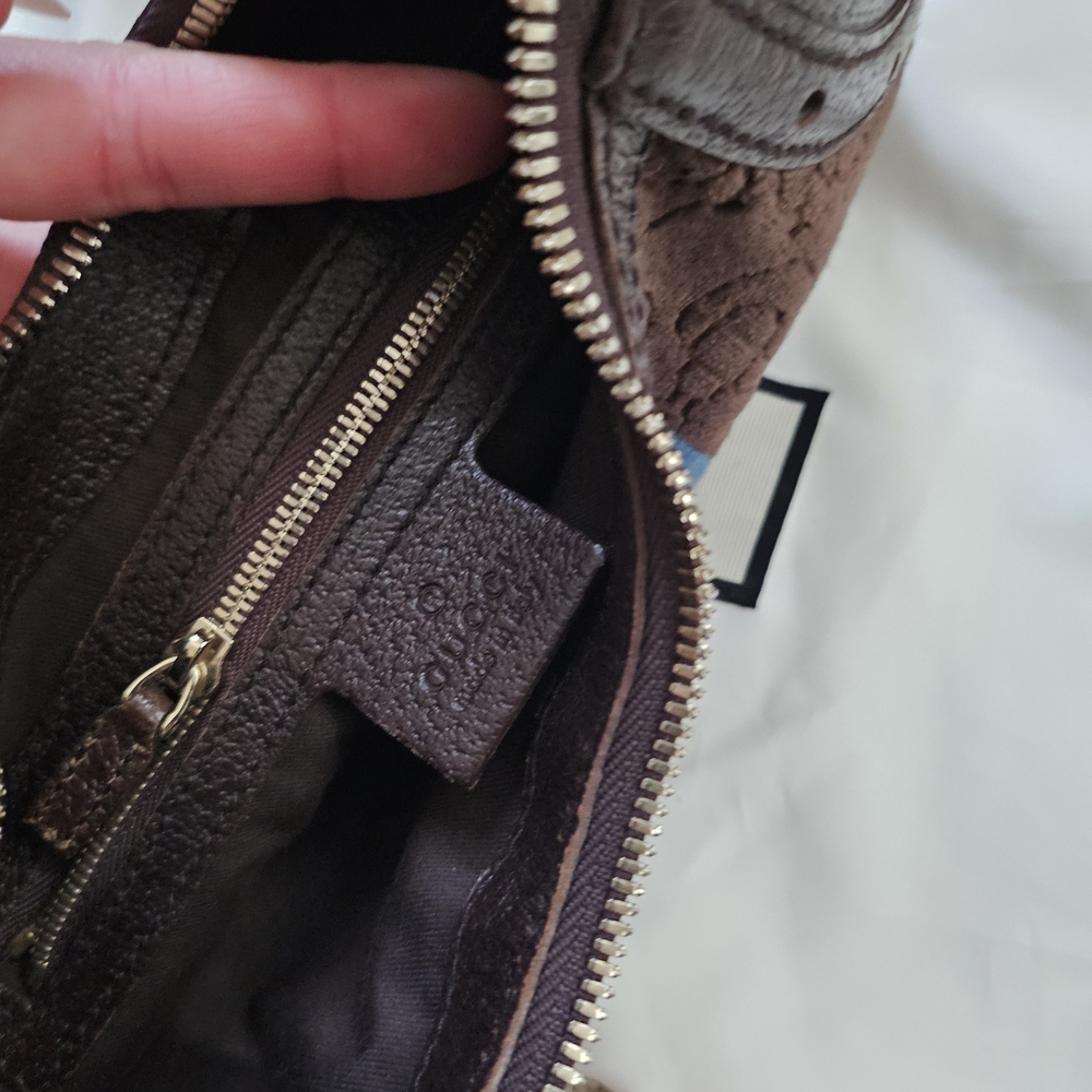 Auth Gucci Brown Mini Bag with Blue and Orange Stripes - Picture 12 of 12